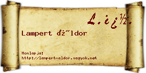 Lampert Áldor névjegykártya